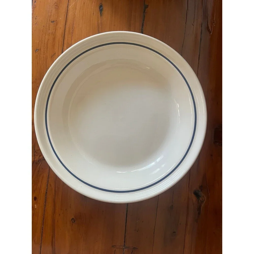 Set of 2 Longaberger Pottery Woven Traditions Classic Blue Pie Plate Dish